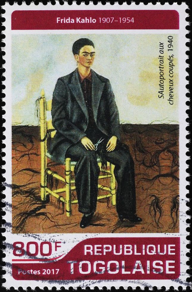 Frida Kahlo paintings Self-Portrait with Loose Hair