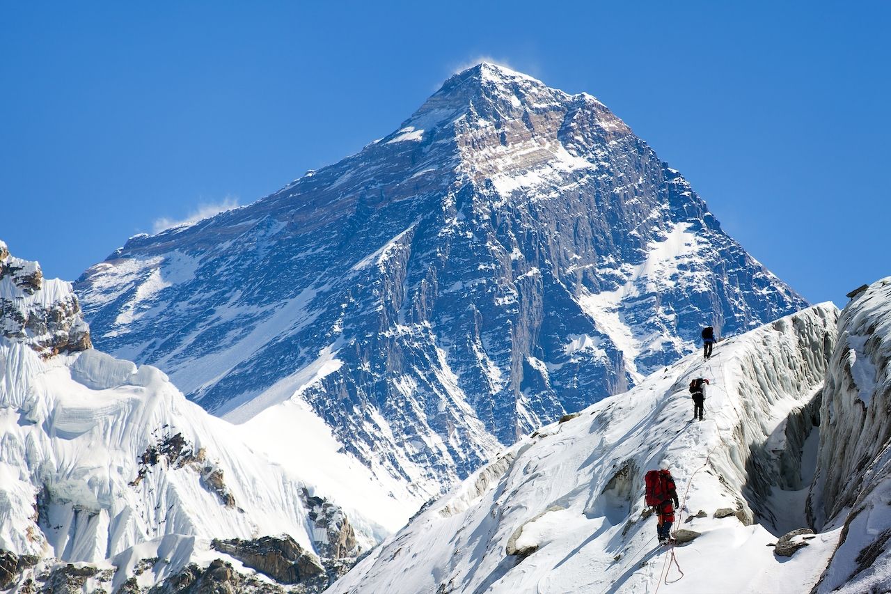 Climbers on Everest