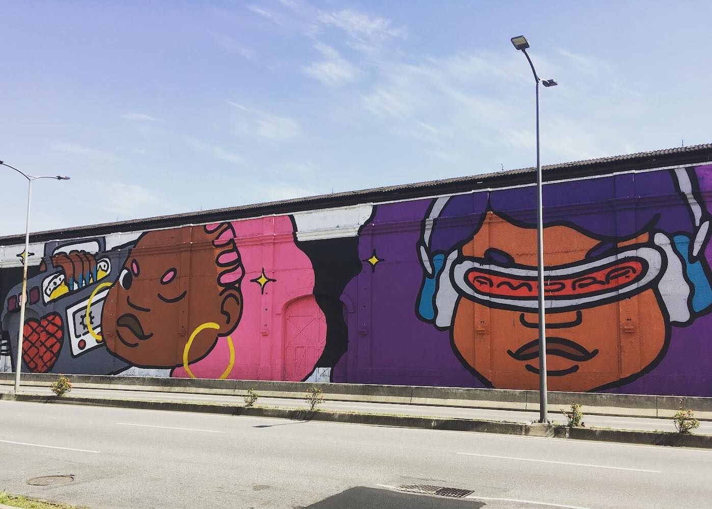 Street art piece in Rio, Brazil, by artist Amora Moreira