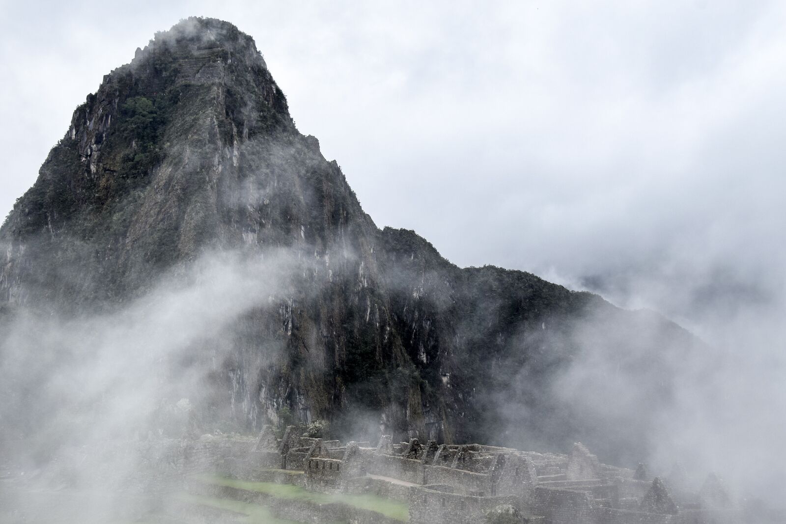 misty morning over machu picchu 